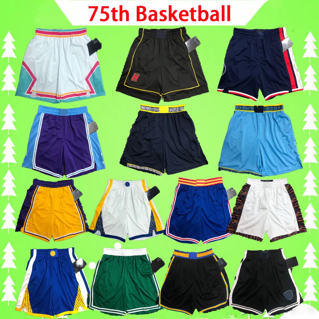 75. rocznica 75 Koszykówki 2021 2022 2023 Wszystkie gwiazdy drużyny krótkie sportowe spodni z kieszonkowymi pieszkami Pockets 21 22 23