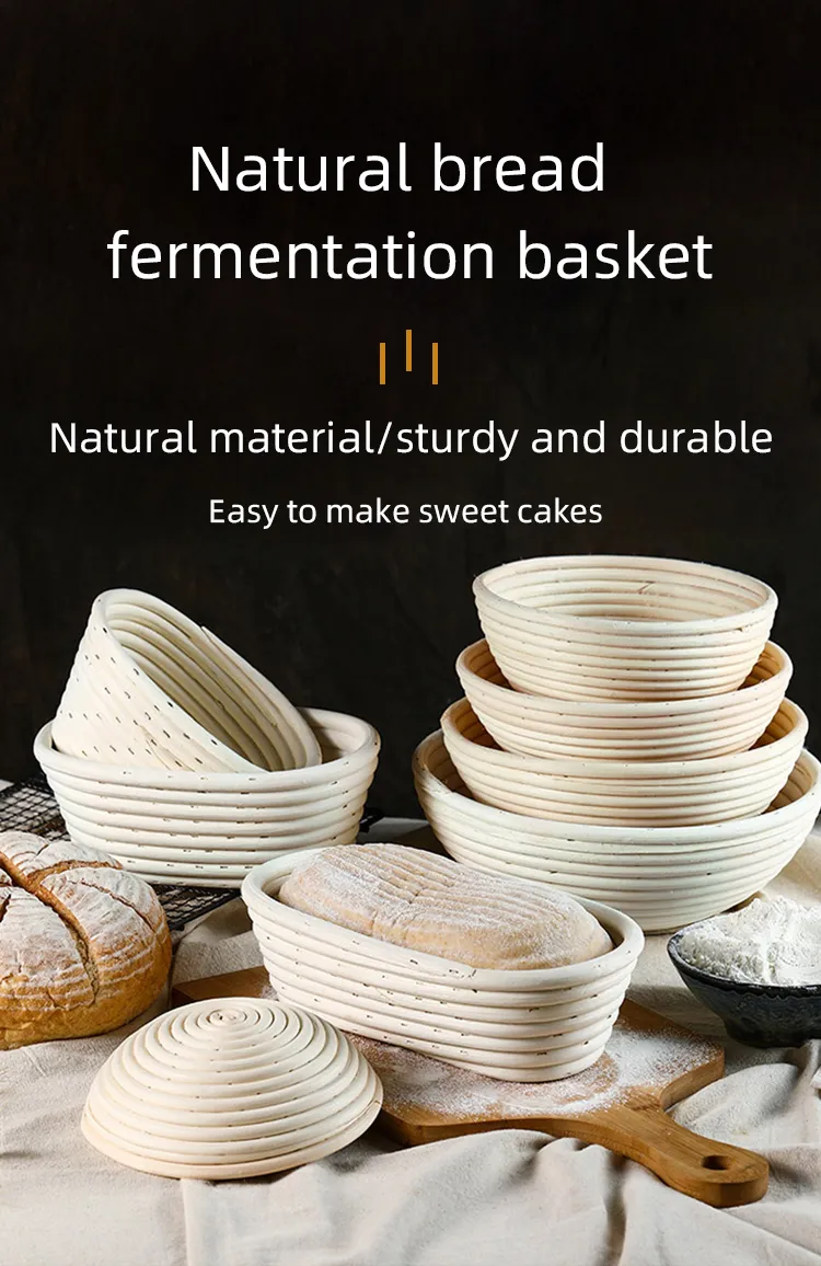 Bread Proofing Basket Bread Baking Bread Proofing Basket Set Benneton Basket  Mold Bread Proofing Basket Natural Rattan Basket for Bread Baking -  Includes Cloth Liner & Dough Scraper (Oval 15x8x5cm) 
