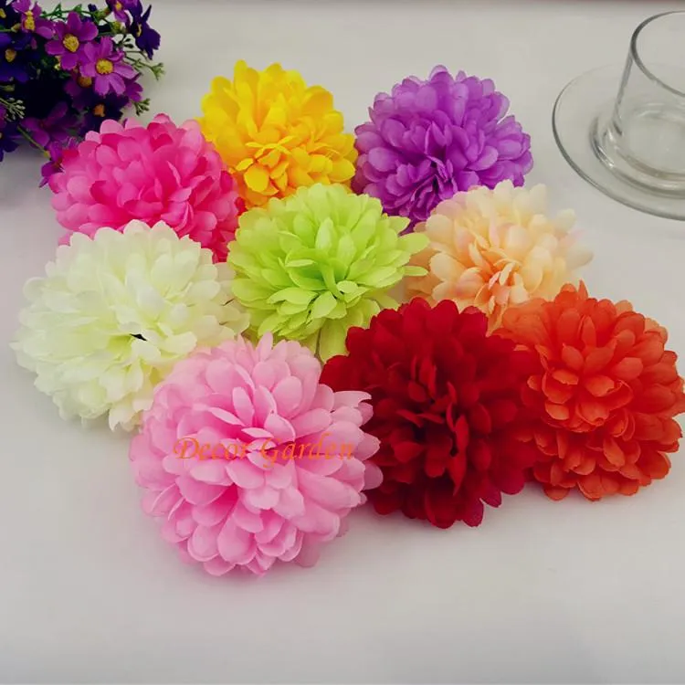 Ghirlande di fiori decorativi 2 pezzi 10 cm teste di fiori di seta di crisantemo artificiale per bouquet fai da te decorazioni per feste cappello scarpe abbigliamento accesso