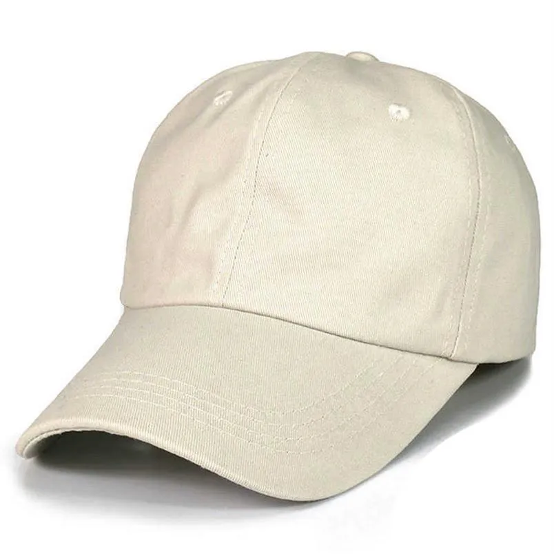 Puste panelu baseballowa 100% bawełniany tata kapelusz dla mężczyzn Kobiety Regulowane podstawowe czapki szary grozowy czarny biało beżowy czerwony Q0703261M