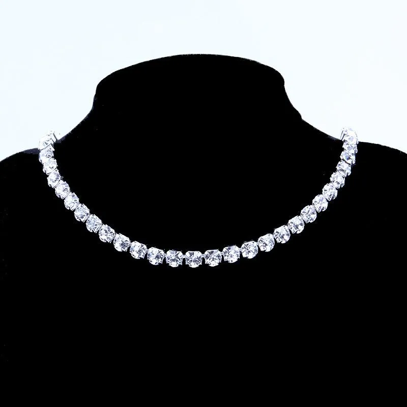 Chains European And American Jewelry Single Drainage Diamond Necklace Simple Fashion Big Name Short Collarbone Chain NecklaceChains