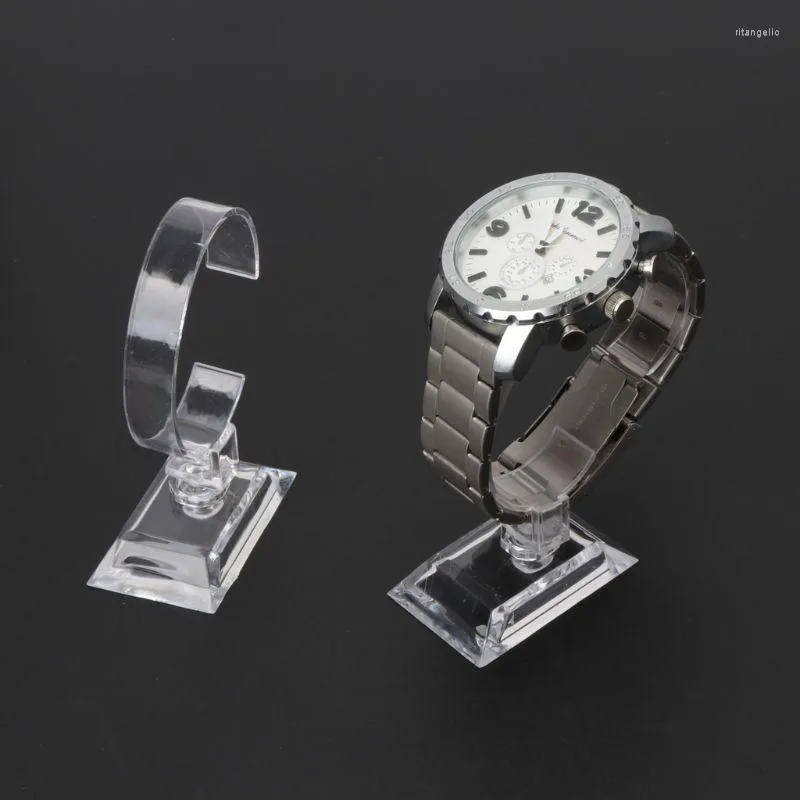Smyckespåsar väskor 1 st Clear Acrylic Armband Watch Display Holder Stand Rack Replay Show Showcase Drop Rita22
