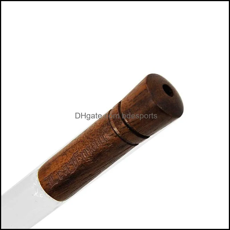 Adult Glass Smoke Pipes Suction Nozzle Woodiness Portable Smoking Accessories Walnut Transparent Cigarette Holder High Quality New 6 5kq