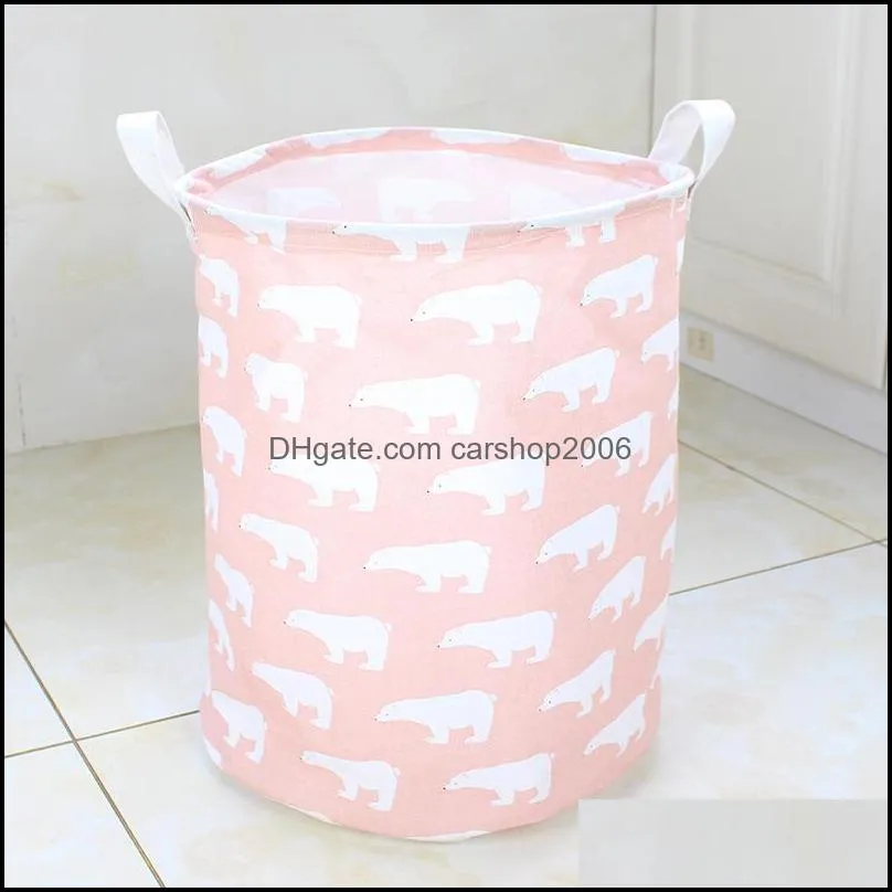 15 styles pattern ins storage baskets clothing organization canvas laundry bag bins kids room toys storage bags bucket vt0273