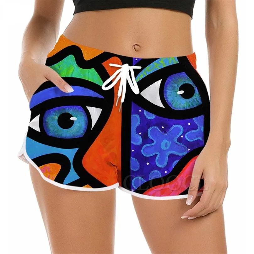 CLOOCL Polinezja Streszczenie szorty Art Kobiet 3D Wzór swobodny szorty żeńska streetwear córeczka odzież hipisowe szorty plażowe W220616