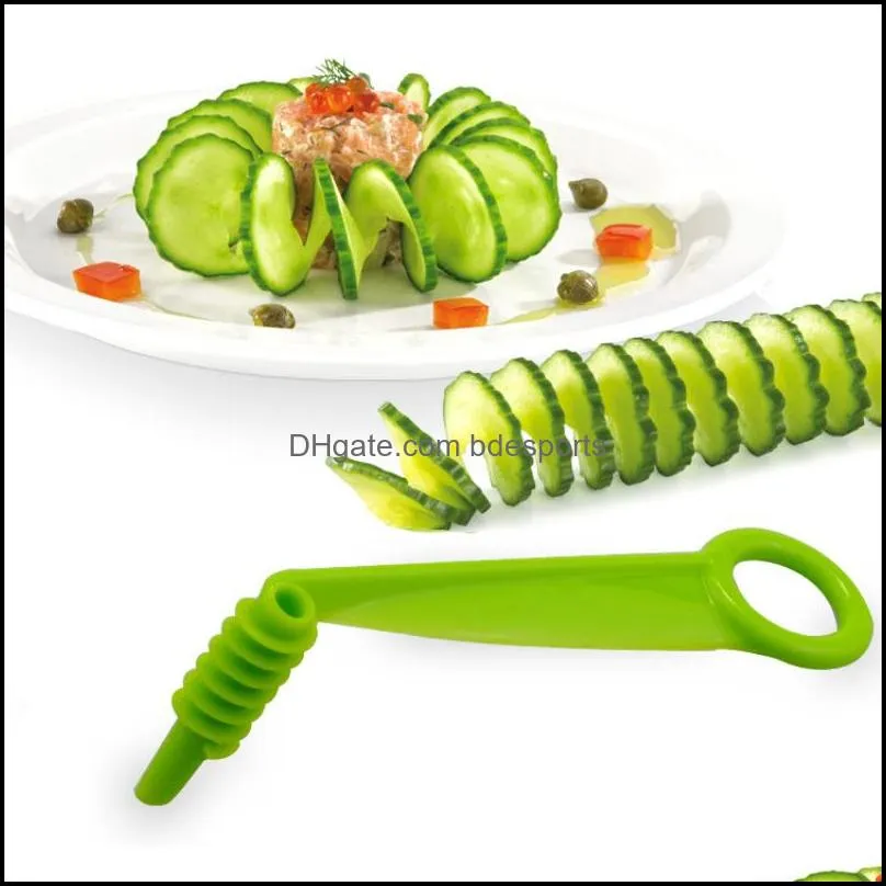 Vegetable Tools Rotating Manual Spiral Slicer Potato Tower Spiraling Screw Slicers Plastic Carrot Vegetables Spiral cutter Handheld Spiralizer