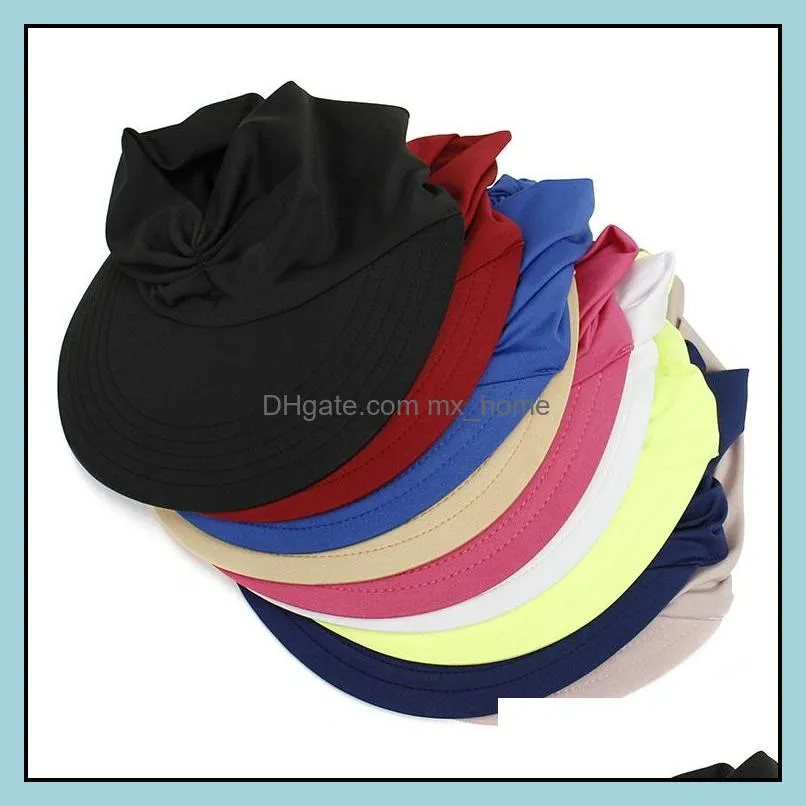 Women Sport Empty Top Hats Summer Wide Brim Sun Hat Sunshine Protection Visor Quickly-dry Cap Baseball Caps M4082