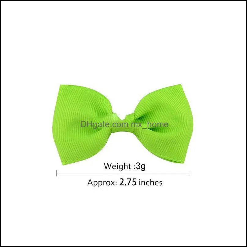 2.75 inches children hairclips girl solid bows barretes baby boutique hair accessories kids hairpins 20 color