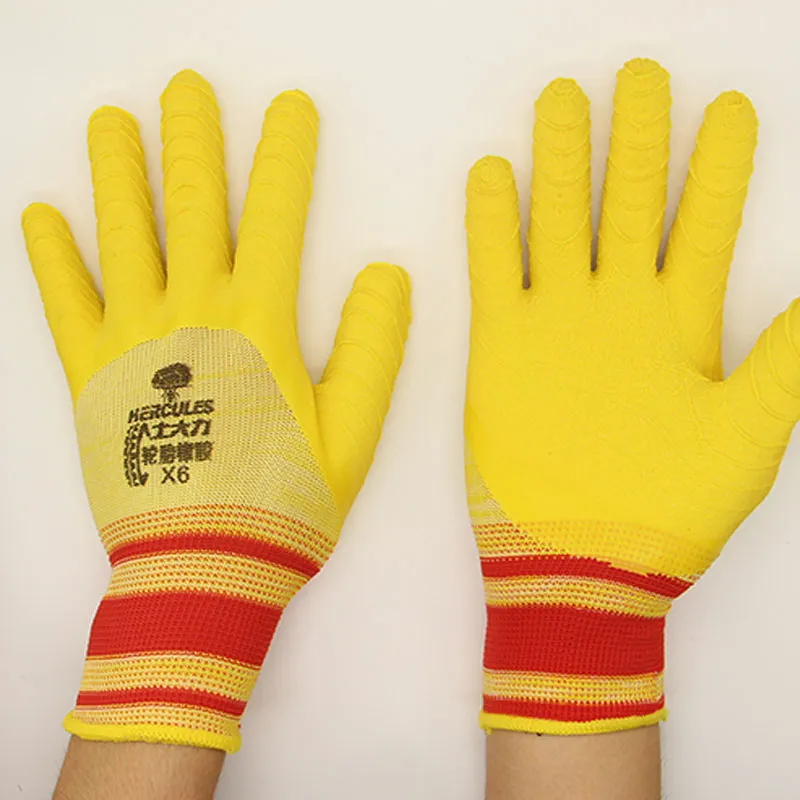 Fünf Finger Handschuhe Reifen Gummiwellenmuster Arbeitsschutz liefert industrielle Sicherheitsschutz Großhandel