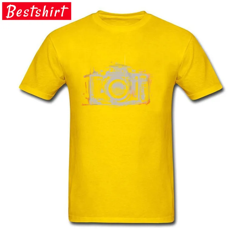 35mm T-Shirt for Students Summer Father Day Tops Shirts Short Sleeve 2018 Popular Simple Style Tops & Tees O Neck Pure Cotton 35mm yellow