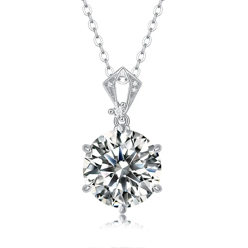 Sterling Silver VVS1 D Färg 10.0 CT Moissanite Necklace Lab Grown Diamond Windmill Pendant Halsband för kvinnor och flickor Bröllop smycken