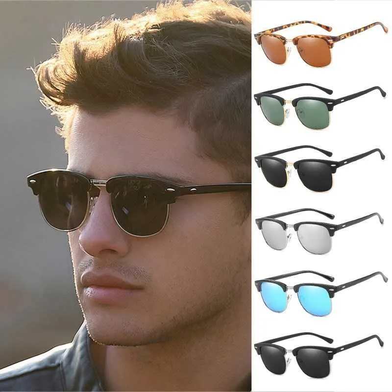 Sunglasses Polarized Men Ladies Half Rim Polaroid Women Brand Design Semi Rimless Uv400 Classic Sun GlassesSunglasses