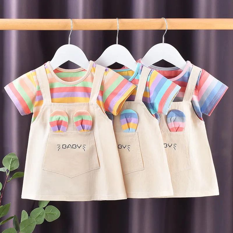 Baby Mädchen Casual Kleid Sommer Mode Infant es Baumwolle kinder Kleidung Kinder Kinder Kleidung 220714