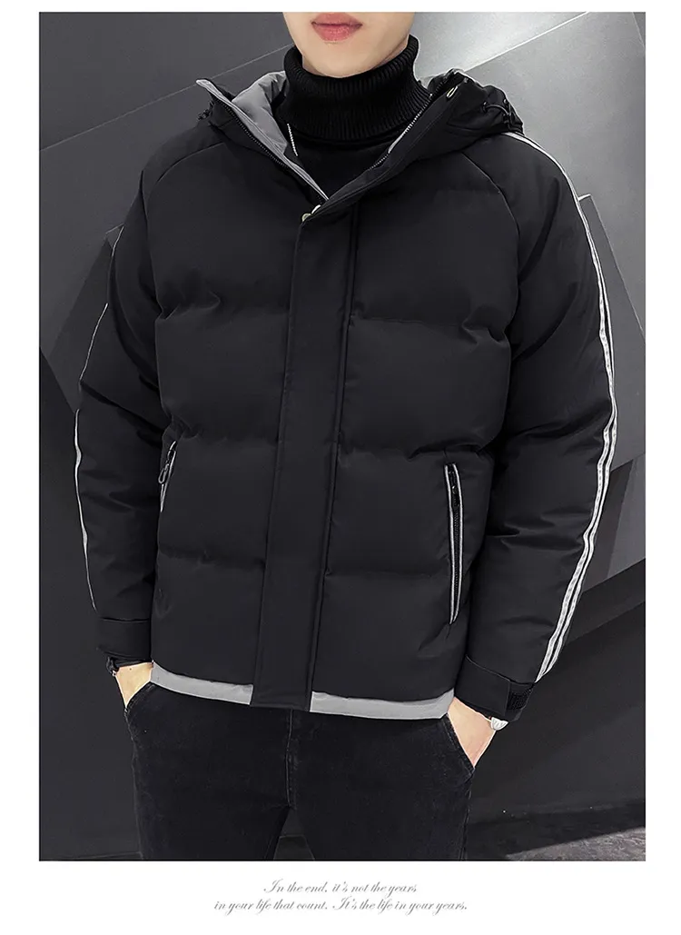 Мужская пуховая куртка 2021, зимняя новая хлопковая стеганая куртка, трендовое пальто, корейская версия, хлопковая стеганая куртка, мужская