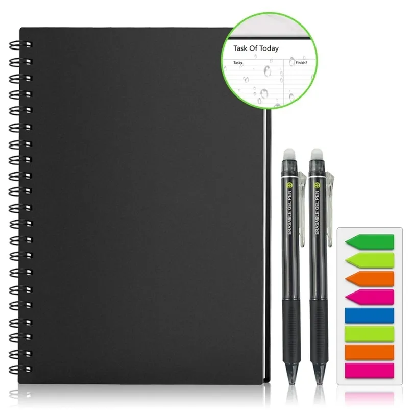 inteligentny ponowne użycie wymazywnego notebooka Spiral A4 Papier Notatnik Notatnik Portherbook Diary Journal Office School Rysowanie Prezent 220707