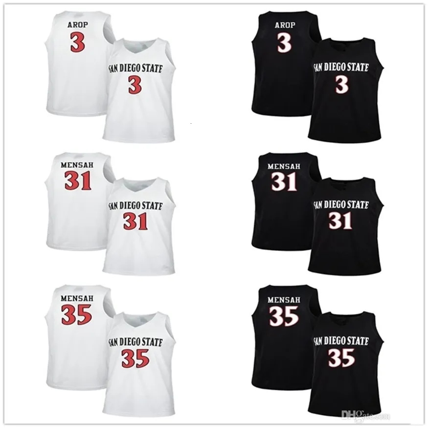 Nikivip San Diego State Aztecs College＃3 Aguek Arop Basketball Jerseys＃31 Nathan Mensah＃35 Joel Mensah Mensed Stitched Custom Any Number Name