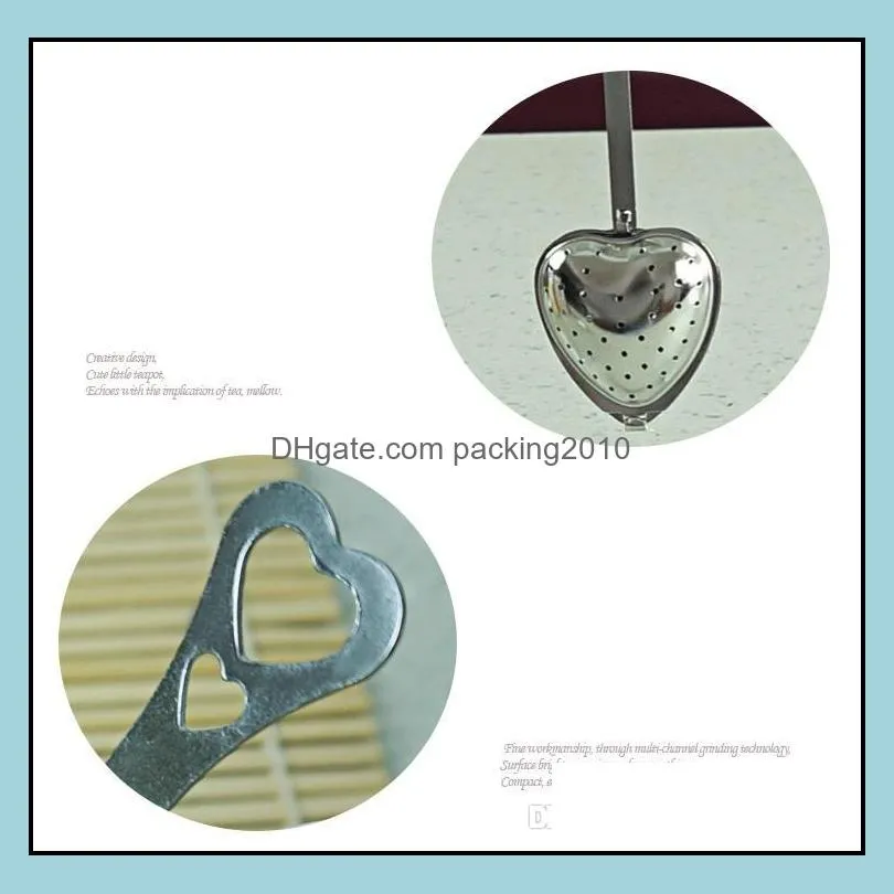 Stainless Steel Practical Heart Shape Tea Infuser Spoon Strainer Steeper Handle Shower Table Tool