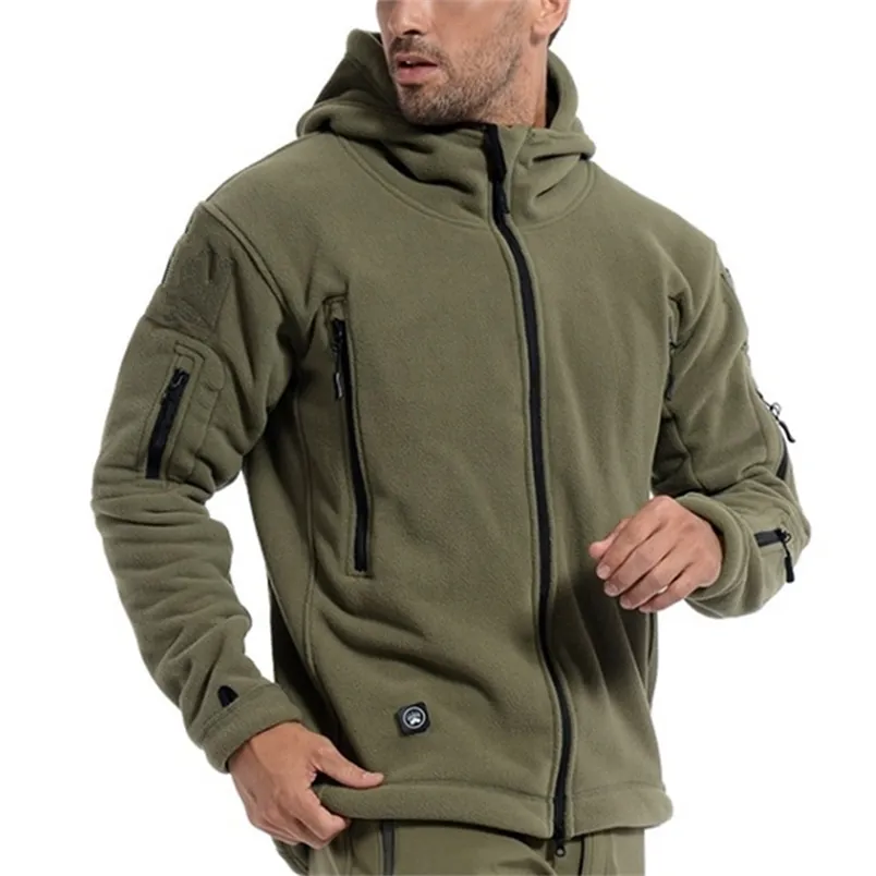 Men Winter Thermal Fleece US Military Tactical Jacket Outdoors Sports Hooded Coat Hiking Hunting Combat Camping Army Soft Shell 220715