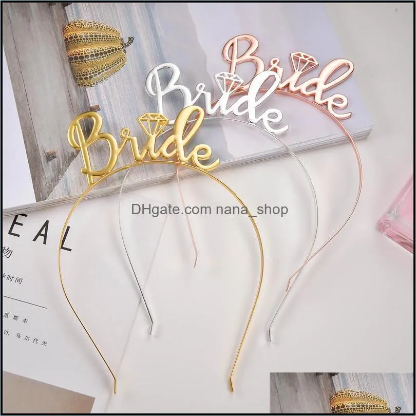 Bride To Be Tiara Crown Hairbands Crown Brides Hair Hoop Bachelorette Party Wedding Bridal Hairband Party Supplies DHL