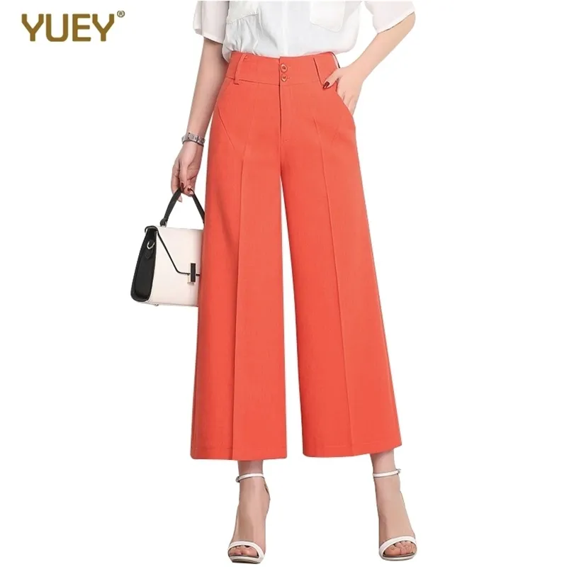 Zupełnie nowe kobiety przycięte nogi spodni o wysokim talii moda plus moda luźna samica letnie cienkie cielęcy spodnie białe czerwone 6xl T200223