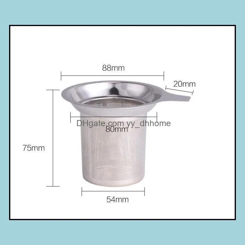 reusable strainer 304 stainless steel mesh cup herbal locking tea filter infuser spice kitchen bar products 7.5x8.8cm lxl730q