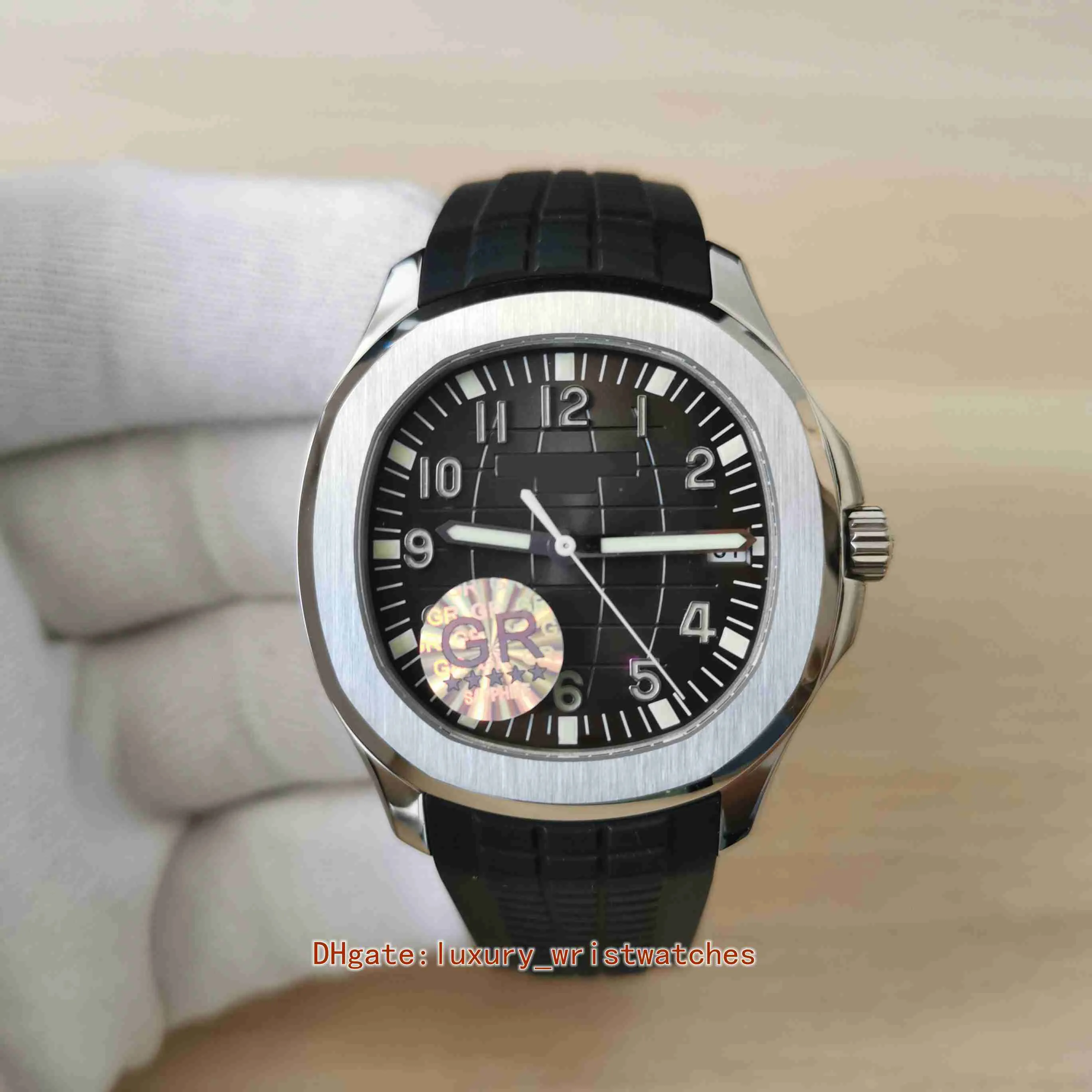 GR Perfect Men Watch 5167A-001 5167 40mm Faixas de Borracha Cinta Azul Luminosa Cal.324 S C Movimento Transparente Voltar Relógios Masculinos Mecânicos Automáticos Relógios de Pulso Homem