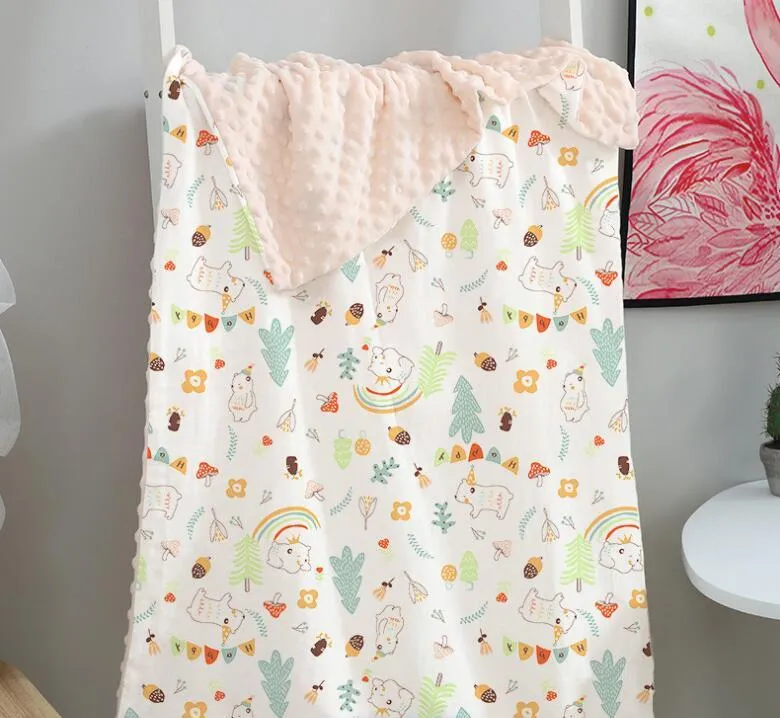 Cotton Flower Printed Blankets Baby Comfort Blanket Children Soft Nap Blankets Directly Washed Kindergarten Quilt YL439