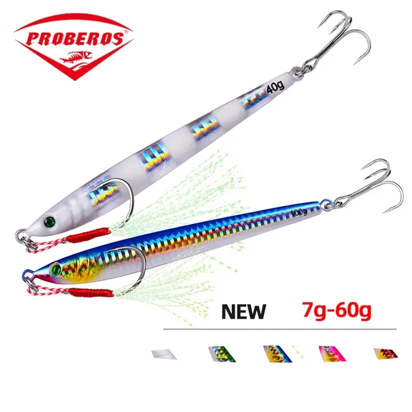 1 Pz Metallo Jig Bait Peso 7g60g Traina esca dura bass attrezzatura da pesca alla trota esca per immersione Esche da pesca in mare Pesca 220726