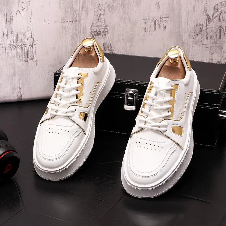 Luxury Designer Wedding Dress Party Shoes Lace Up Thick Bottom White Casual Sneakers Spring Autumn Round Toe Vulcanized Business Driving Walking Loafers