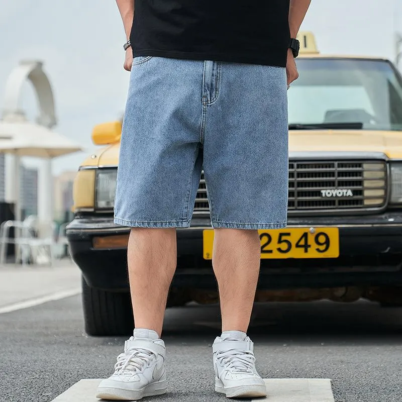 Men's Plus Size Ripped Jeans Shorts Solid Color Short Pants - Temu