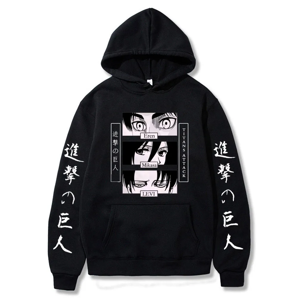 Japanese Anime Attack on Titan Hoodies Men Shingeki No Kyojin Streetwear Titans Attack Levi Ackerman Unisex Sweatshirts Male G220813