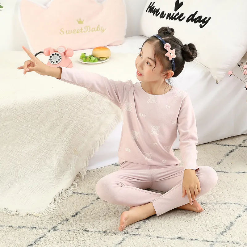 Kids Thermal Pajama Set For Autumn/Winter Casual Lunya Sleepwear