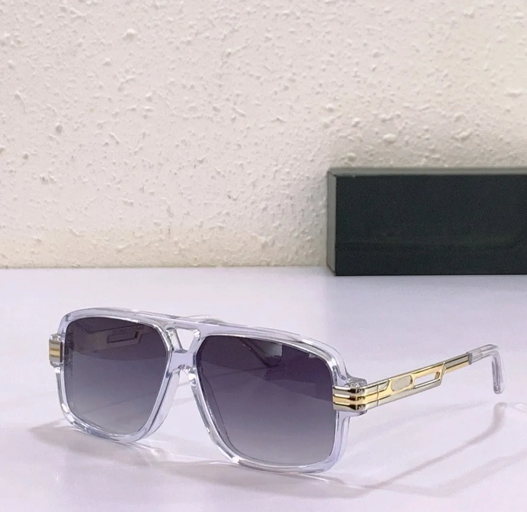 Kristall Gold/Grau schattierte Sonnenbrille 6023 Herren Klassische Brille Fahren/Sport Sonnenschutz Wrap UV400 Brillen mit Box