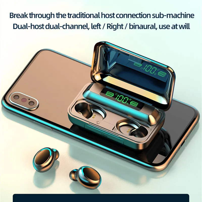 Högkvalitativ Smiley TWS Wireless Blutooth 5.0 Hörlurar Hörlurar HiFi 3D Stereoljud Musik In-ear Earbuds Touch Sports Hörlurar För Android IOS Dropshipping