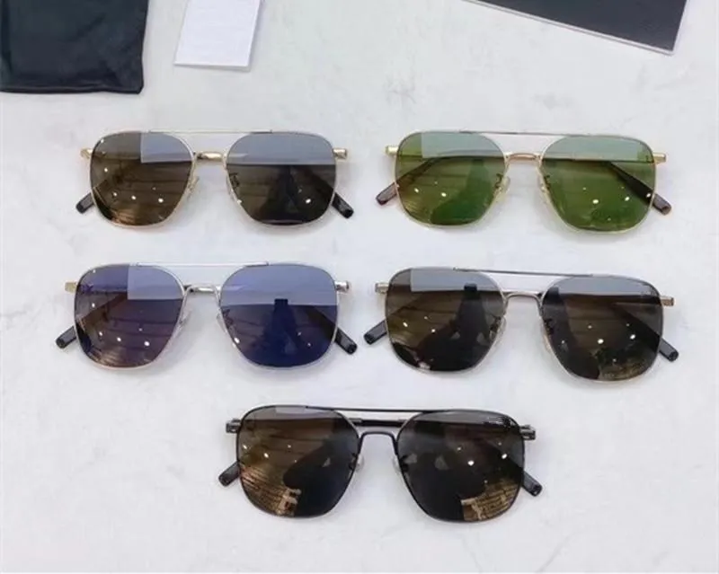 Дизайнер бренд солнцезащитные очки мужские квадратные очки для мужчин для мужчин MB0093 поляризованный серый/темно -зеленый