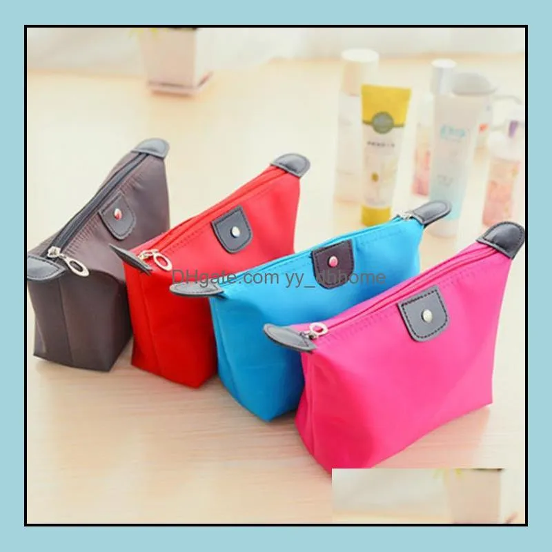 lady makeup pouch waterproof cosmetic bag clutch toiletries travel kit casual small purse candy 10 colors sn4525