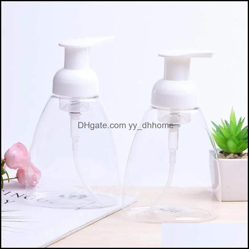 250ML hand sanitizer foam bottle Fan- shaped transparent plastic Pump Bottle for cosmetics lotion Free sea freight