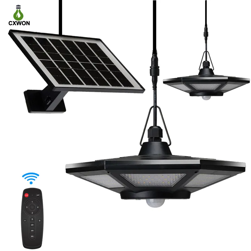 solar garden lights outdoor motion sensor Hexagonal Outdoor Shed Light 5 Working mode with 5M extension cable