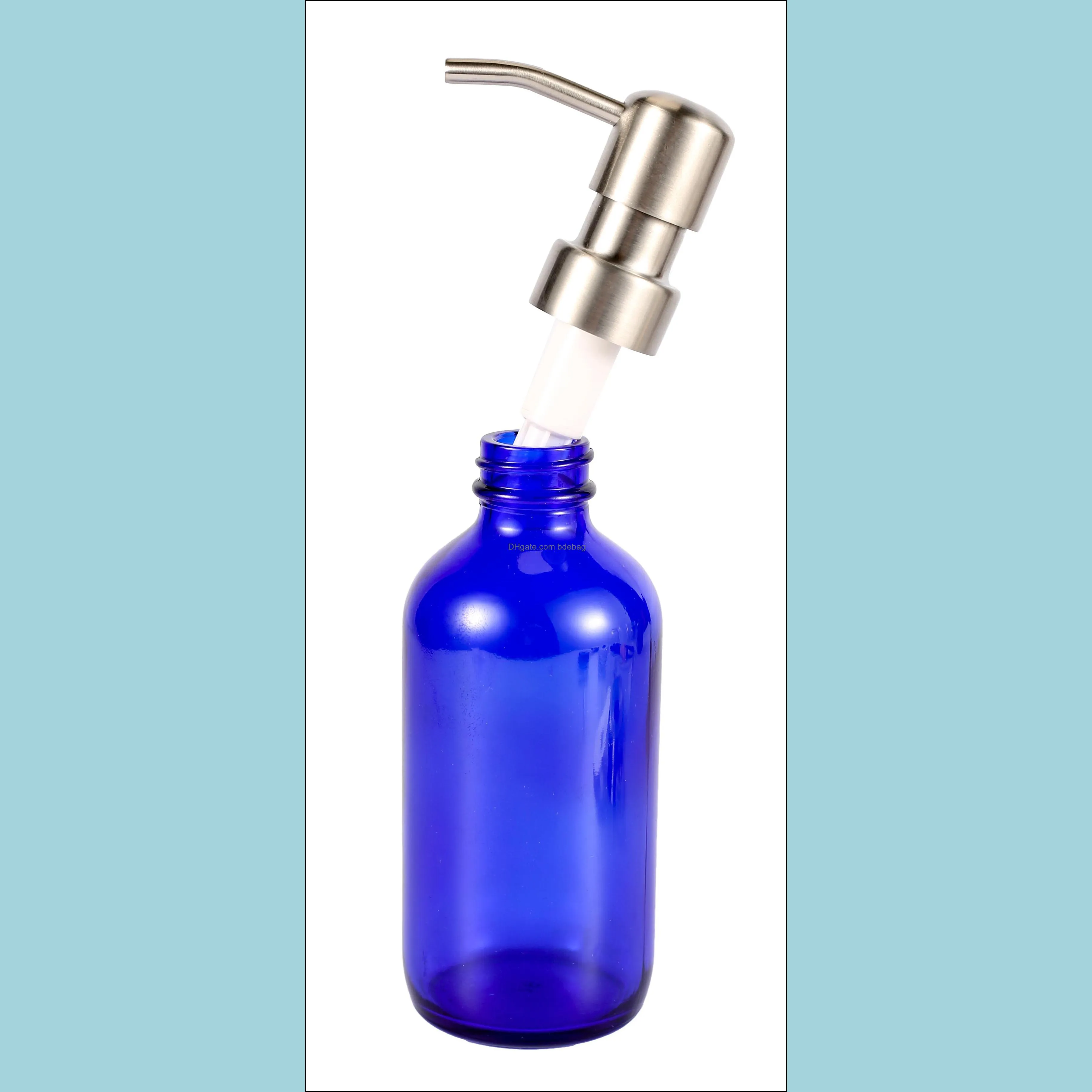 28/400 Rustproof Stainless Steel Hand Soap Dispenser Pump Tops Counter top Lotion Dispenser for Regular Plastic Glass Bottles