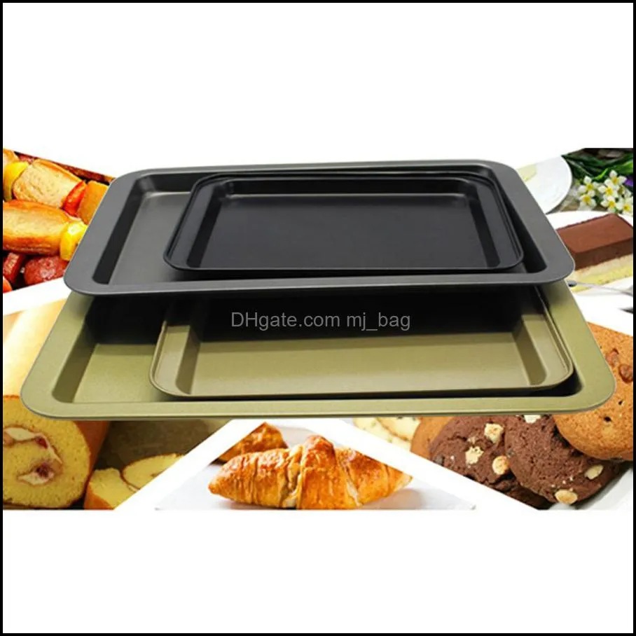 24*18*2cm gold black food grade stainless steel baking dishes diy baking tools rectangular non-stick bread cake baking tray dh0642-2