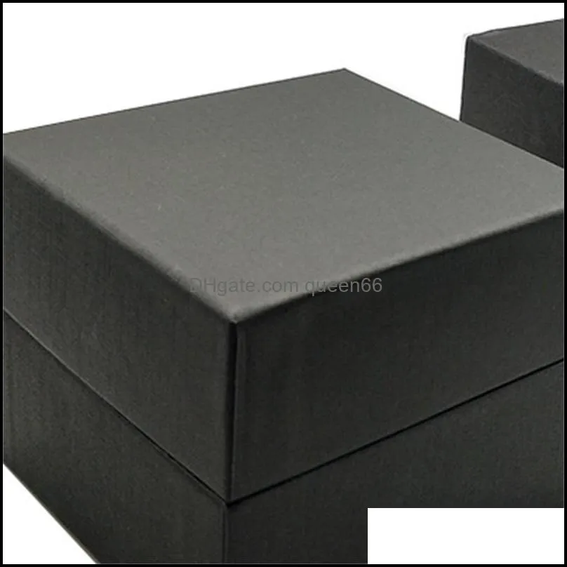 5Pcs Jewelry Packaging Cases Black Paper with Black Velvet Cushion Pillow Watch Storage Bracelet Organizer Gift Box Storage Box 642 Q2