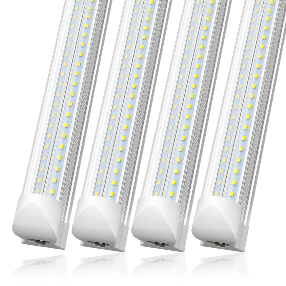 jesled t8 integrated 5000k LED Tube Lights 4ft 40W ضوء النهار أبيض غطاء شفاف v أنابيب مصباح الخفيفة على شكل متجر مرآب