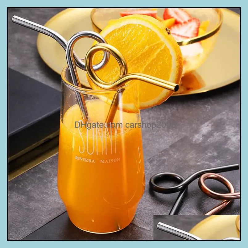 novelty straws colored metal party straws creative eco stainless steel 304 drinking straws bar drinking tools