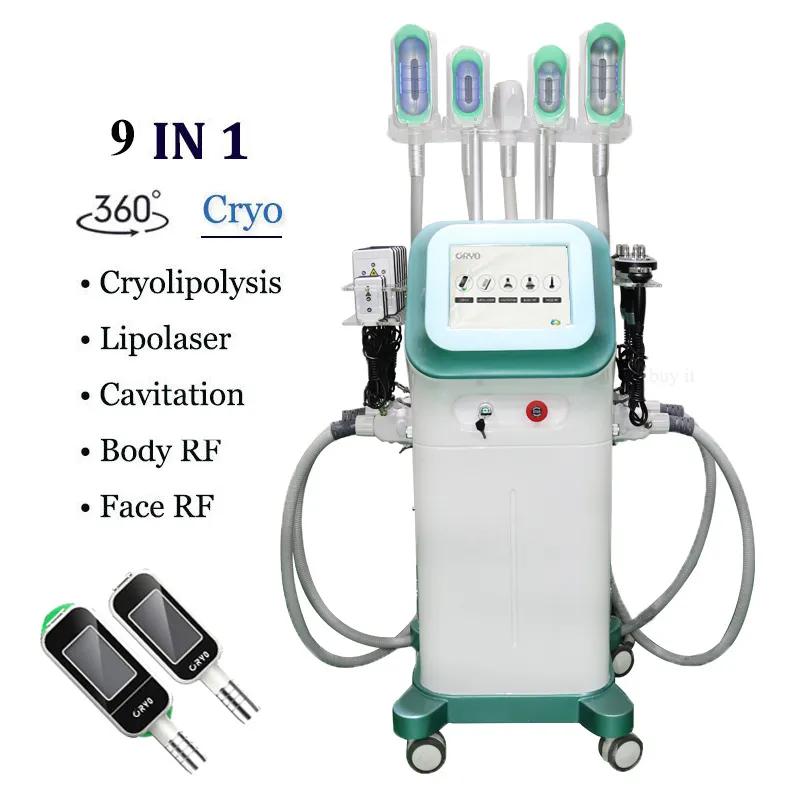 Cryolipolysis Chin Laser Lipo Body Slant Machine Lövsugning Kavitation Viktminskning RF Fettförbränningsmaskiner