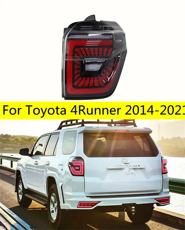 Bil baklampa för Toyota 4Runner Led Taillight 2010-2021 Tail Broms Reversing Lights LED Dynamic Turn Signal TAILDIGHTS