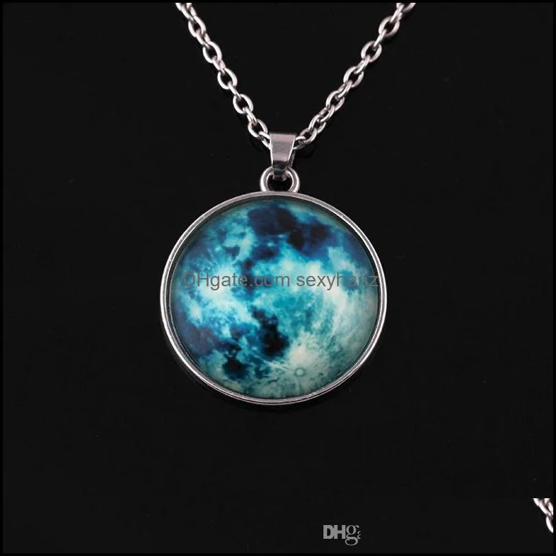 New Arrivals Glow In The Dark Nebula Leather Necklace Galaxy Astronomy Pendant Space Universe Necklace Milky Way Jewellery Fit Lover