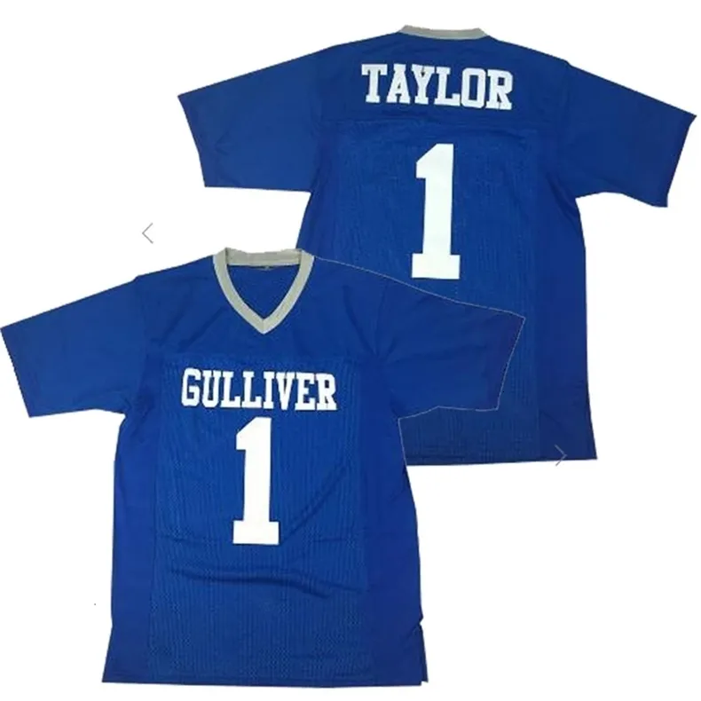 UF CEOMIT #1 Sean Taylor Jersey 100% STITCHTE S High School voetbalshirts Blue S-4XL Hoge kwaliteit snelle verzending