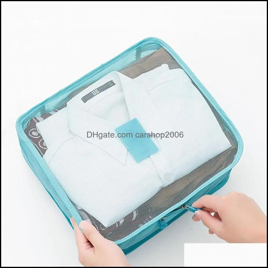 travel 7pcs set storage bag multi-function home waterproof clothes bag large capacity luggage finishing bags set with shoe bags dh0851