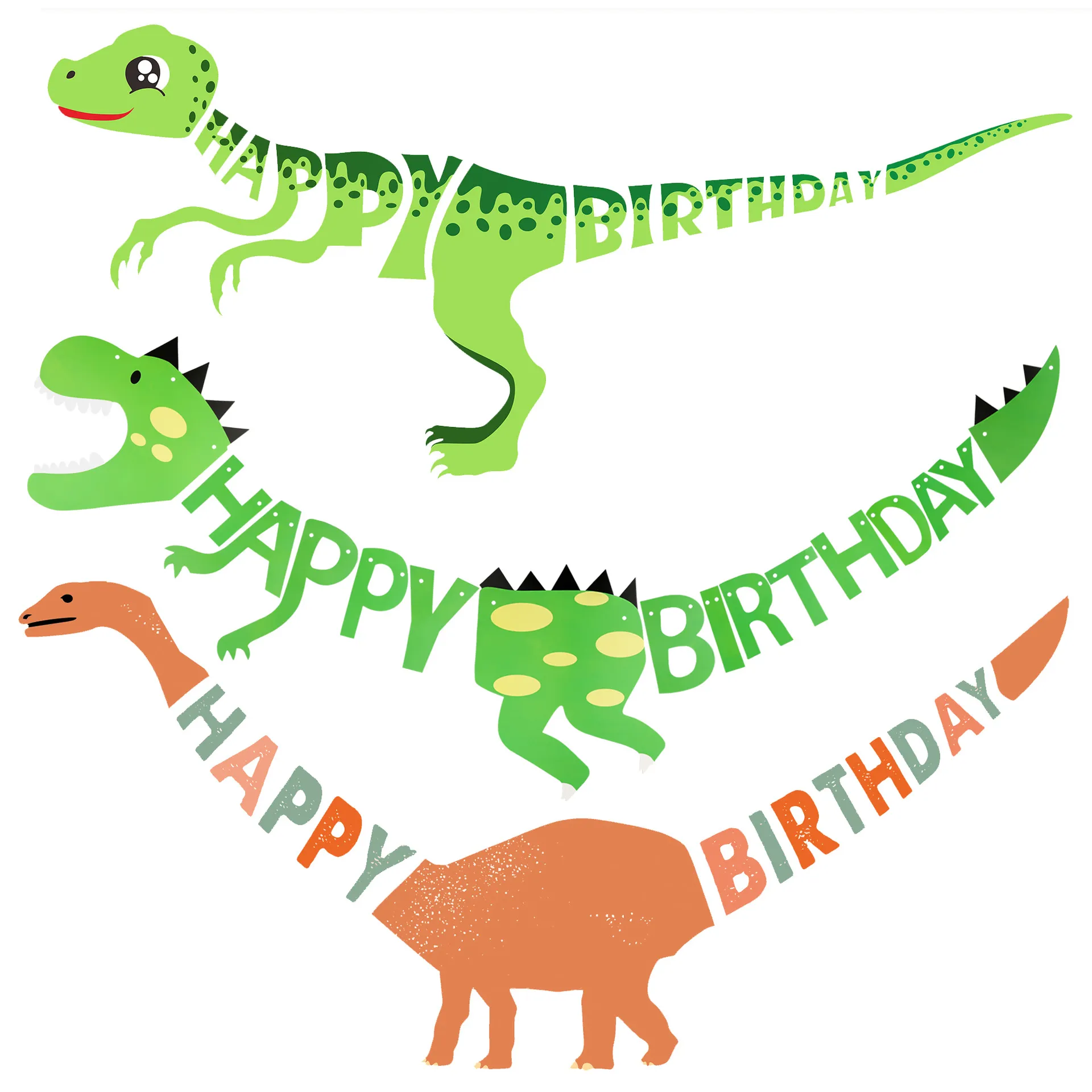 Dinosaur -thema Banner 3meter Jungle Party Supplies Banner vlaggen voor baby shower Kids jongens dino vorm verjaardag decoratie