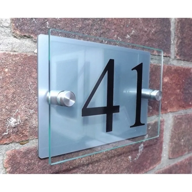 Letrero Acrílico Moderno Para Casa - Placa Personalizada Con Efecto Vidrio | K Smart Sign